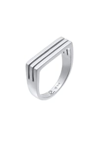 elli. PREMIUM - Ring Elli Premium Ring Siegelring Rechteck Unisex 925 Silber Rhodiniert - Gold
