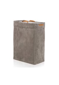 Lycce - Wäschekorb schmal - Cord, faltbarer Wäschesammler, waschbar, formstabil - Beige