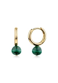zeeme GEMSTONES - Creolen 925/- Sterling Silber 2 Malachit - gelb
