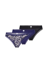 sloggi - Go Crush String, 3er-Pack, grafische Spitzenbordüre, für Damen - 00GZ SILK WHITE