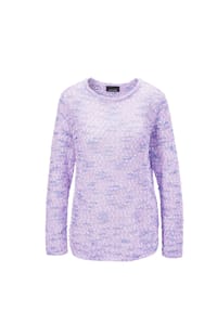GOLDNER - Kurzgröße:  Effektvoller Bändchengarnpullover - hellblau