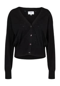 Nümph - Strickjacke "Nuedna", Wollanteil, V-Ausschnitt, für Damen - 0000 CAVIAR