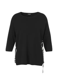 VIA APPIA -DUE- - Pullover Große Größen - schwarz/creme