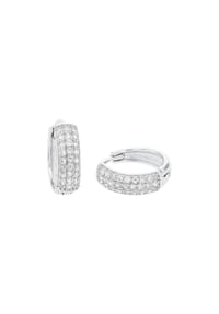 amor - Creolen für Damen, 925 Sterling Silber, Zirkonia synth. - Silber