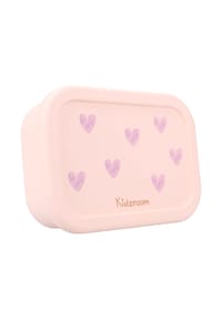 COFI - Kidzroom Kinder Lunchbox aus Silikon – Brotdose mit Herz-Print & - Rosa 6 x 17 x 12 cm