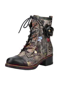 LAURA VITA® - Leder/Textil Stiefelette - Schwarz