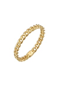 elli. PREMIUM - Ring Gliederring Bandring Panzerkette 375Er Gelbgold - Gold