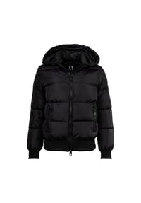 ARMANI EXCHANGE - Damen Daunenjacke - Steppjacke mit Kapuze, Reißverschluss, Echte Daunen, Warm Gefüttert - Schwarz