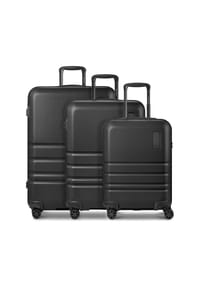 REDOLZ Pro ABS - Pro ABS 4 Rollen Kofferset 3-teilig mit Dehnfalte - black
