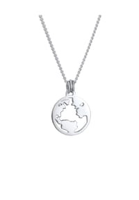 KUZZOÍ - Halskette Herren Weltkugel Coin 925 Silber - Silber