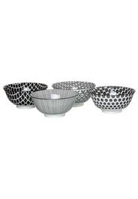 Ritzenhoff & Breker Schalen Takeo ø 15.5 cm 4er Set schwarz-weiß - TAKEO - schwarz-weiß