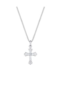 elli. DIAMONDS - Halskette Panzerkette Kreuz Diamant (0.03 Ct.) 925 Silber - Silber