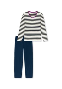 SCHIESSER - Casual Essentials Schlafanzug, V-Ausschnitt, für Damen - 114 SEASALT