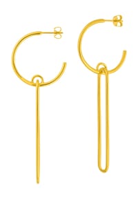 Leaf - Damen Ohrhänger, 925er Silber  - GOLD