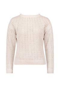 BETTY BARCLAY - Grobstrick-Pullover mit Lochmuster - beige