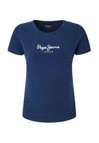 Pepe Jeans - T-Shirt "New Virginia", Logo-Print, für Damen - 595 NAVY
