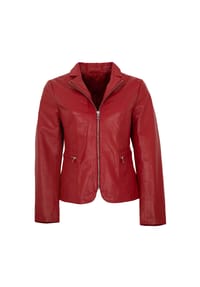 MADDOX - Damen Lederjacke Blazer Lammnappa rot - rot