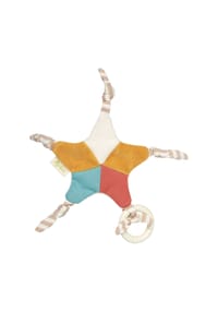 sigikid® - Greifling Stern Colourful World Green ,  für Babys und Kleinkinder - mehrfarbig