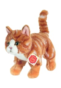 HERMANN Teddy COLLECTION® - Kuscheltier Katze, stehend, 20 cm - ROT