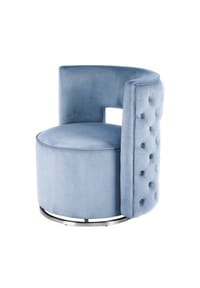 Kayoom - Sessel Drehsessel Beverly 125 hellblau - silber – Eiche - hellblau - silber