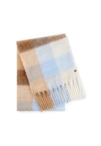 camel active - Strickschal mit Karomuster - Dunkelblau
