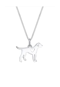 elli. - Halskette Hund Dog Herz Tierfreund Cut-Out 925 Silber - Silber