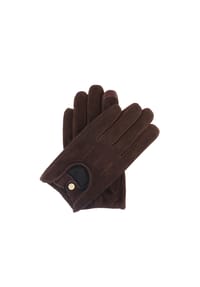 Kazar - Handschuhe aus Wildleder mit dekorativen cut-outs - Dunkelbraun