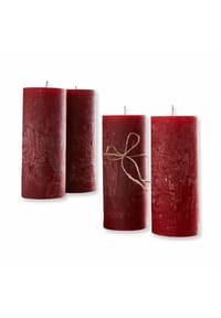 LOBERON Kerzen 4er Set - Kerze 4er Set Homel rot - rot