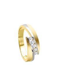 MONCARA - Damen Ring, 585er Gold, 5 Diamanten zus. ca. 0,18 Karat - Gelbgold
