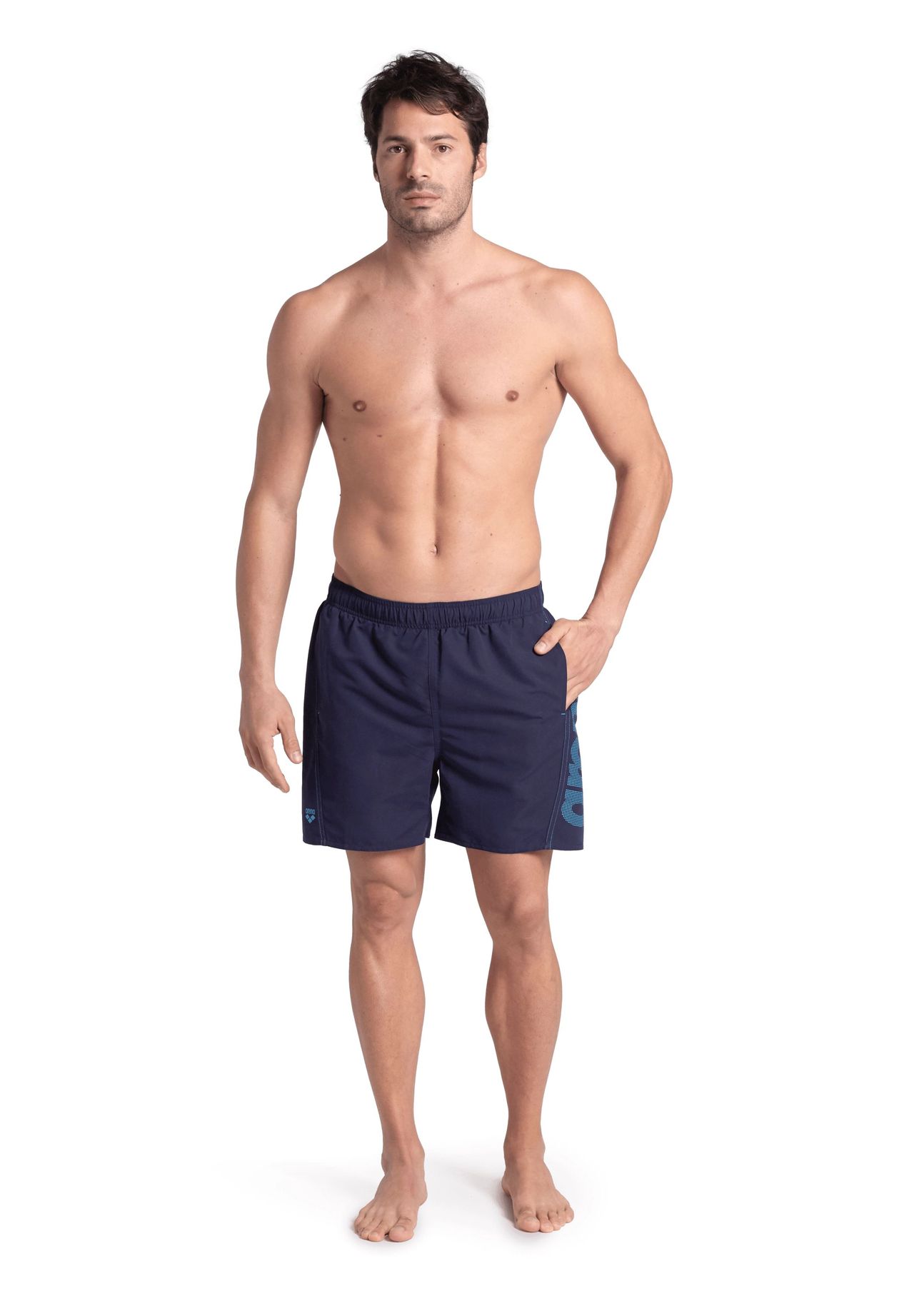 Arena Badehose, Logo-Print, Gummibund, FüR Herren, Blau, S