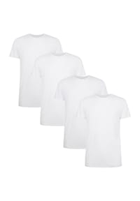 Bamboo basics© - Damen T-Shirt KATE, 4er Pack - Unterhemd, Rundhals, Single Jersey - Schwarz