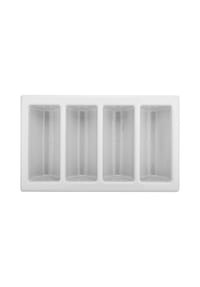 GRÄWE® - Besteckkasten leer 4 Fächer mit Deckel - grau
