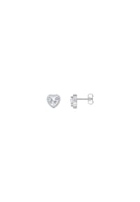 Thomas Sabo - Halo-Ohrstecker mit weißem Stein in Herzform - silberfarben