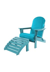 Aspero® - Adirondack Gartenstuhl mit Fußstütze und Auflage - Bordeaux
