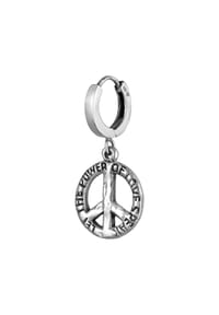 HAZE & GLORY - Ohrringe Creolen Peace Frieden Used 925 Sterling Silber - Schwarz