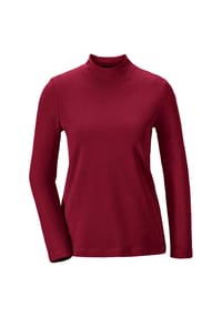 GOLDNER - Kurzgröße:  Stehkragenshirt mit Langarm - dunkelrot