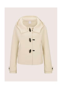 MADELEINE - Kurzer Dufflecoat in Doubleface - perlweiß / melange