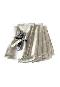 LOBERON - Serviette 6er Set Fibi weiß - weiß