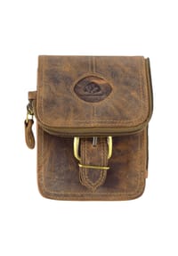 GREEN BURRY Vintage - Vintage Gürteltasche Leder 14,5 cm - braun
