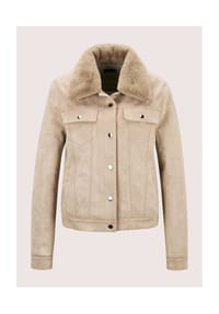 MADELEINE - Kurzjacke, abnehmbarer Fake-Fur-Kragen - cappuccino