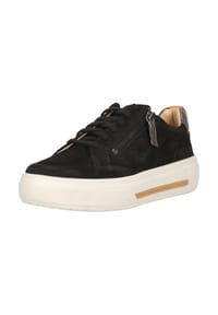 CLARKS® - Sneakers Hollyhock Zip aus weichem Nubukleder - 1217 Black Nubuck