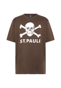 FC ST. PAULI - T-Shirt Totenkopf, BRAUN, XXXL - BRAUN
