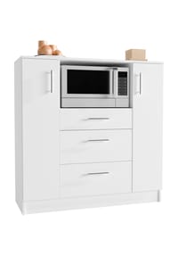 VCM. - Küchenschrank | Maße ca. H. 110 x B. 109 x T. 40 cm | Mikrowellenschrank mit drei Schubladen | Unterschrank schlicht | Küchenmöbel - Esilo - Weiß