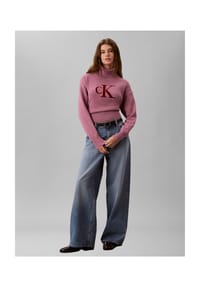 Calvin Klein Jeans - Rollkragenpullover, Stehkragen, für Damen - UB1 BLACK