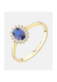 VANLERÉ - Cluster Ring, mit Saphir, 375 Gelbgold - gold
