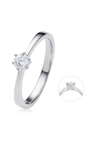 ONE ELEMENT Timeless Diamonds - 0.2 ct Diamant Brillant Ring aus 585 Weißgold - silber