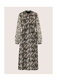 MADELEINE - Kleid mit Schlangen-Druck - wollweiß / cappuccino / multicolor