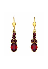 Adelia's - Damen 333 Gold Ohrringe   Ohrhänger mit Granat - rot