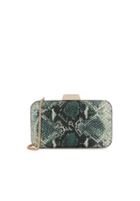 kazar - Clutch Tasche Schlangendruck in Grüntönen - Grün