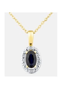 Diamant L'eternel - Kette mit Anhänger, mit schwarzer Saphir, 375 Gelbgold - gold